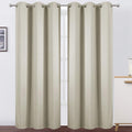 Lemomo Light Beige Thermal Blackout Curtains/38 x 84 Inch/Set of 2 Panels Room Darkening Curtains for Bedroom 84 Inch silver