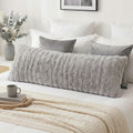 Chumerry Gray Faux Fur Body Pillow Cover 1 Piece, Soft Cozy Plush Shaggy Body Pillowcase Long Pillow Case, Plaid Geometric Decorative Bed P…