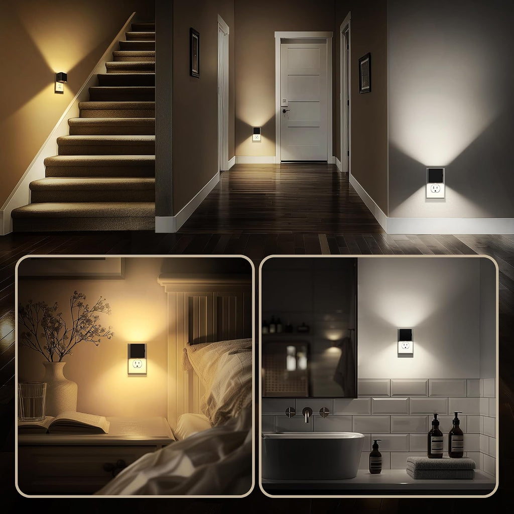 DORESshop Night Lights Plug Into Wall, [2 Pack] Plug in Night Light with 3 Color Temperatures, Dusk to Dawn Sensor, Night Light for Hallway…