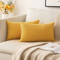 MIULEE Pack of 2 Pillow Covers Soft Soild Decorative Throw Pillow Covers Set Cushion Cases Pillowcases for Sofa Bedroom Car 12 x 20 Inch…