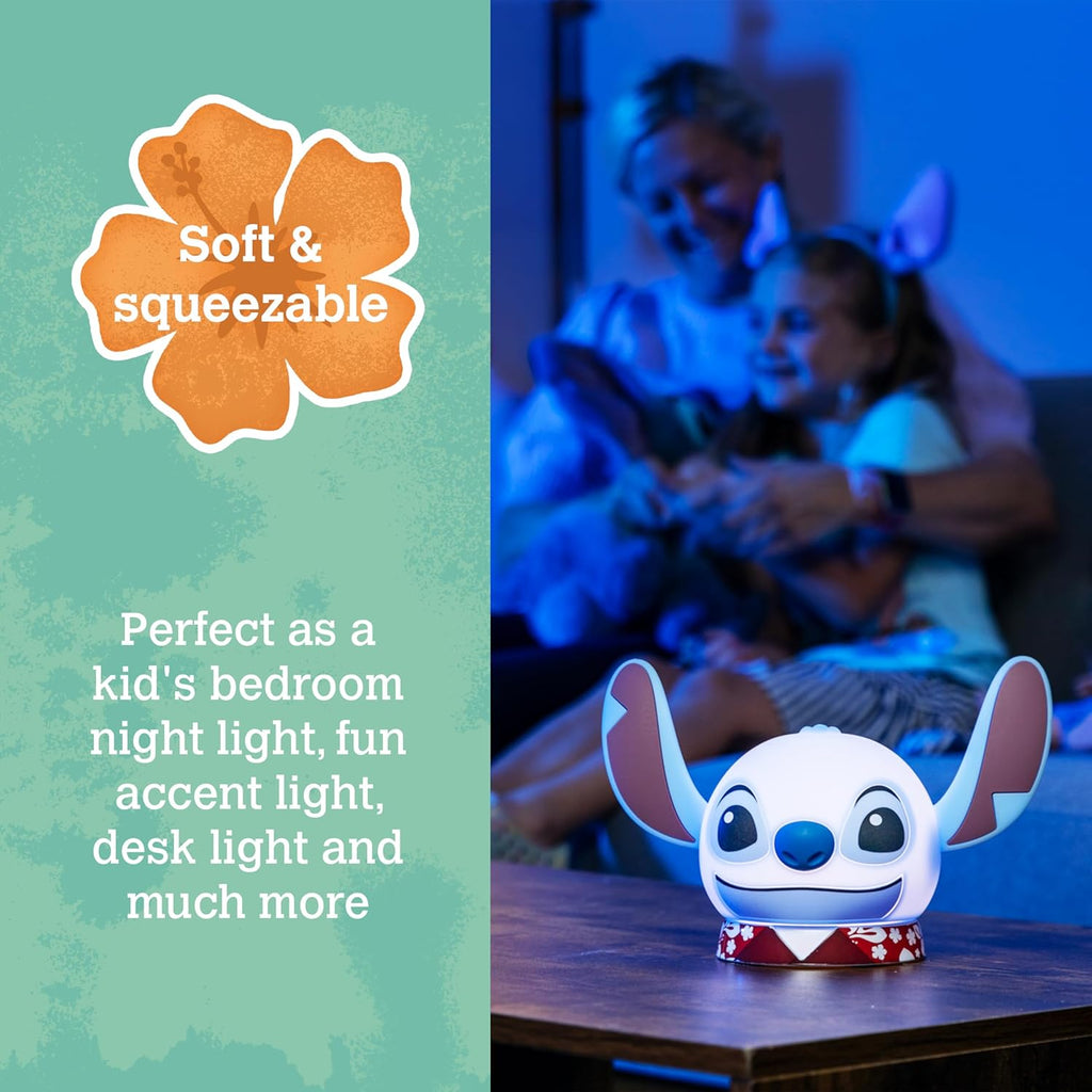 Disney Lilo and Stitch Squish Light, Night Light for Kids, USB Lamp, Battery Operated, Dimmable, Ideal for Bedroom, Playroom, Living…
