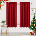 Dwcn Blackout Curtains Room Darkening Thermal Insulated Bedroom Curtains Window Curtain Panels, 52 x 63 inches Long, Set of 2 Red Rod Pocke…