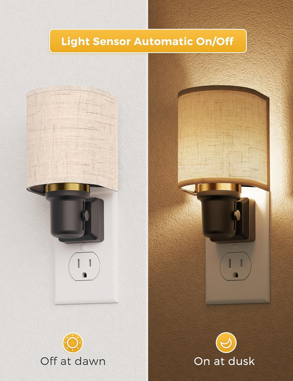 L LOHAS LED Night Lights Plug into Wall, Plug in Night Light Dimmable, Farmhouse Decorative Nightlights Plug in Wall, Light Sensor…