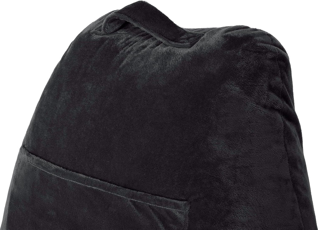 HusbandPillow Husband Pillow Black, Original Reading Pillow in Bed Rest Chair, Shredded Memory Foam Large Lounge Cushion Adult Backrest wit…