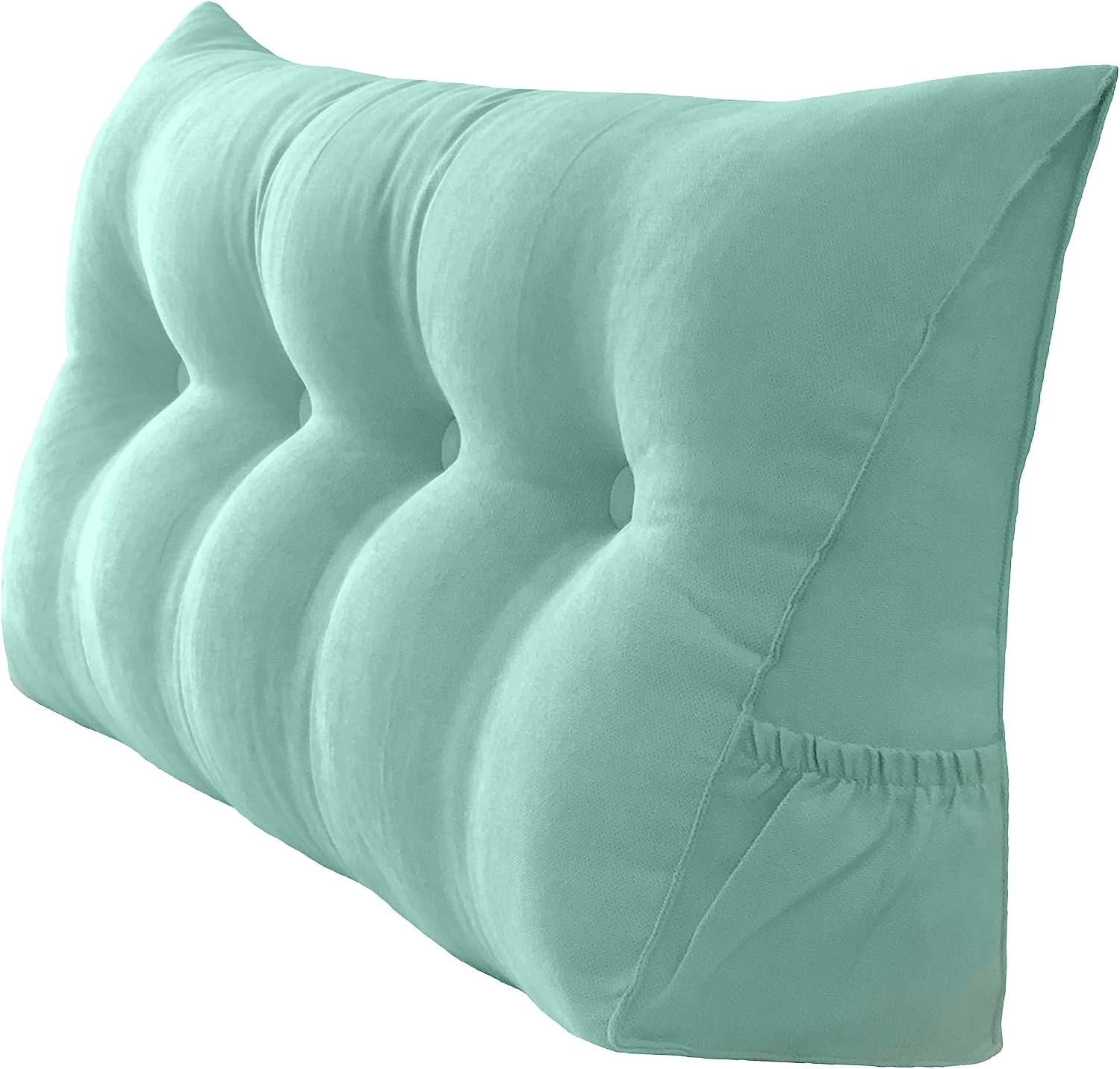 Peachwell Handmade Headboard Pillow- Triangular Wedge Support Large Bolster Cushion Headboard Backrest Pillow with Two Large Side Pockets…