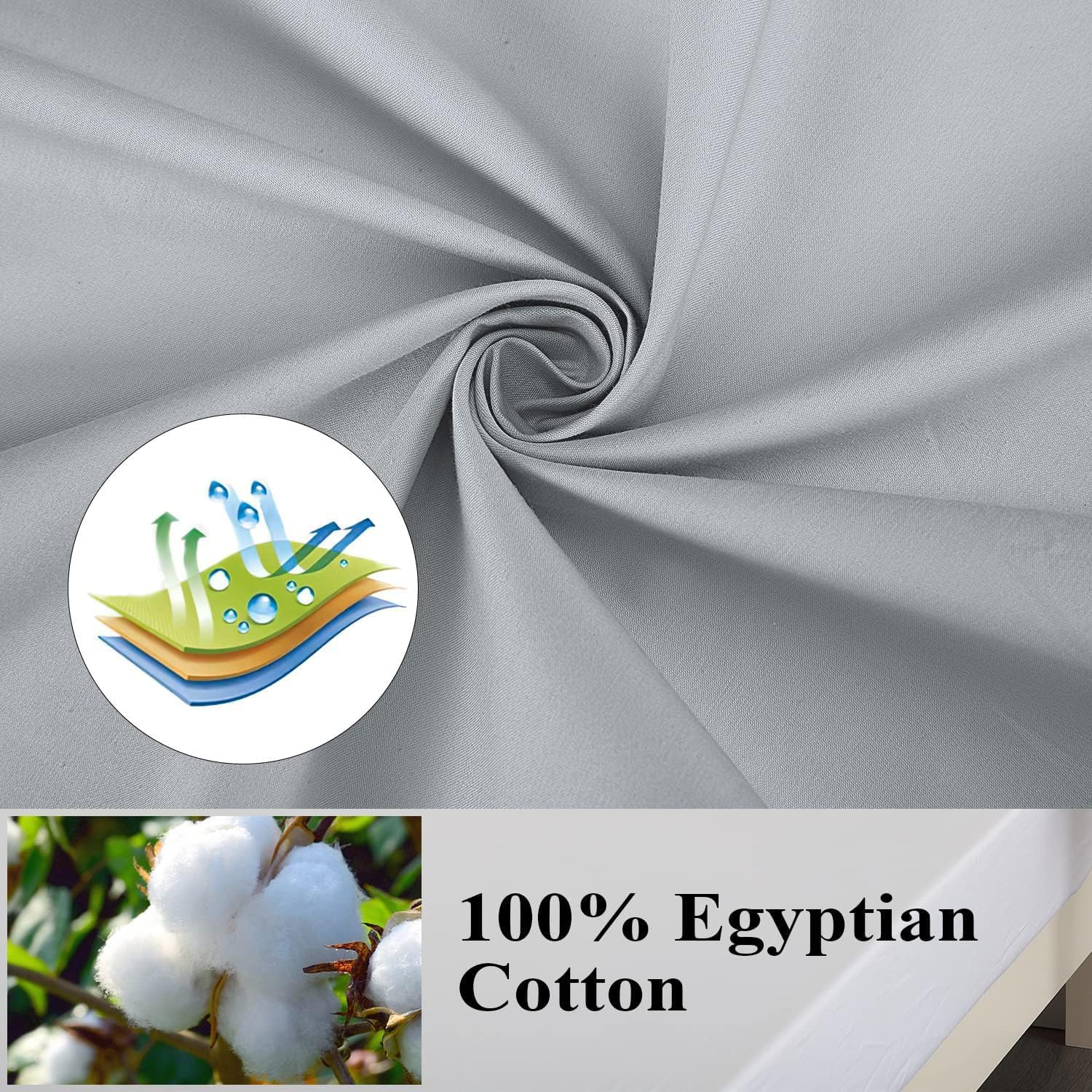 ShunjieHome 100% Egyptian Cotton Pillow Protectors Set of 2, 600 Thread Count Queen Size Bed Pillow Cases with Zipper, Sateen Weave Cooling…