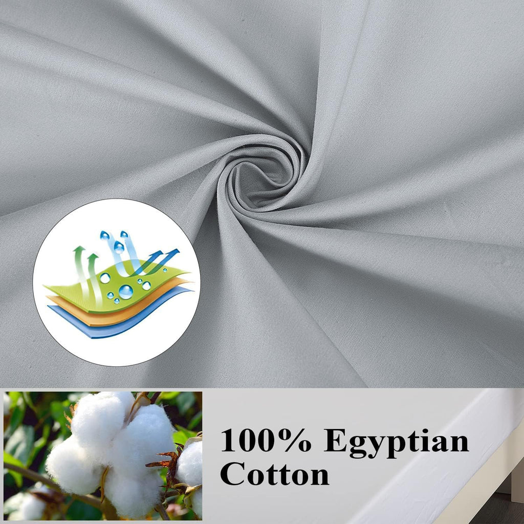 ShunjieHome Pillow Protector Queen Size 100% Egyptian Cotton Pillow Covers, 400 Thread Count Sateen Weave Cooling Pillow Cases with Zipper…