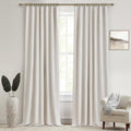 Qjmydeco 132 Inch Curtains Extra Long Living Room for Large Window 11 FT Length 2 Panels, Blackout Room Darkening Linen Back Tab Pleated Tr…