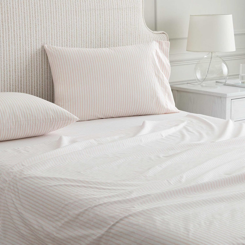 MarthaStewart Martha Stewart - Full Size Sheets Set, Crisp & Tailored Cooling Sheets with a Smooth Cotton Percale Lightweight Feel - Bed Sh…