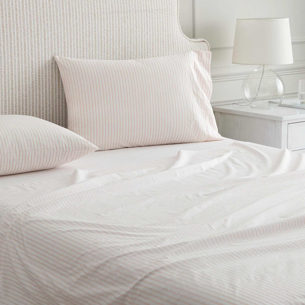 MarthaStewart Martha Stewart - Queen Size Sheets Set, Crisp & Tailored Cooling Sheets with a Smooth Cotton Percale Lightweight Feel - Bed S…