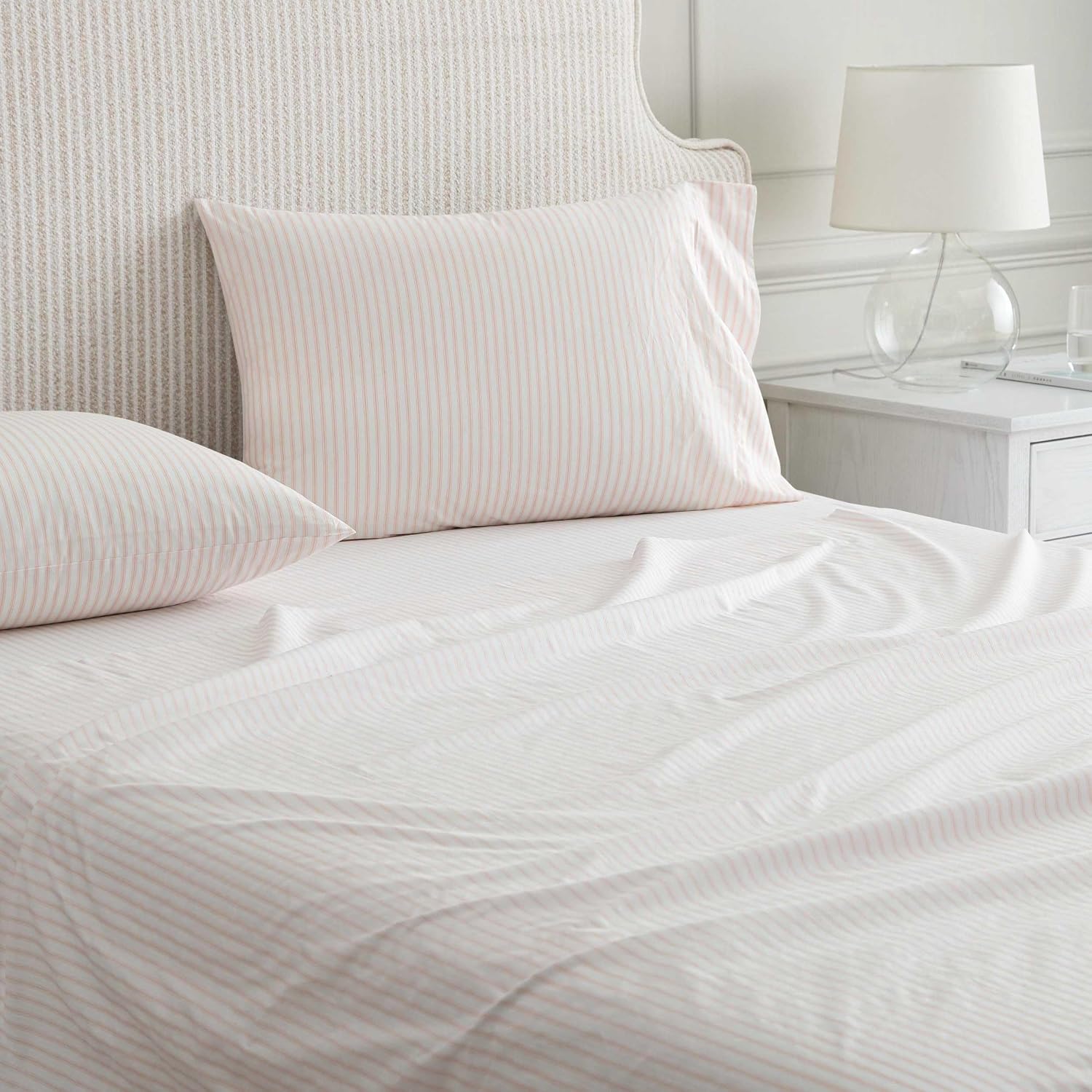 MarthaStewart Martha Stewart - Queen Size Sheets Set, Crisp & Tailored Cooling Sheets with a Smooth Cotton Percale Lightweight Feel - Bed S…