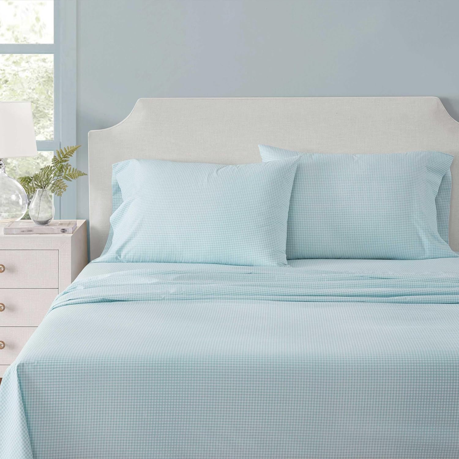 MarthaStewart Martha Stewart - Full Size Sheets Set, Crisp & Tailored Cooling Sheets w/a Naturally Smooth Cotton Percale Lightweight Feel -…