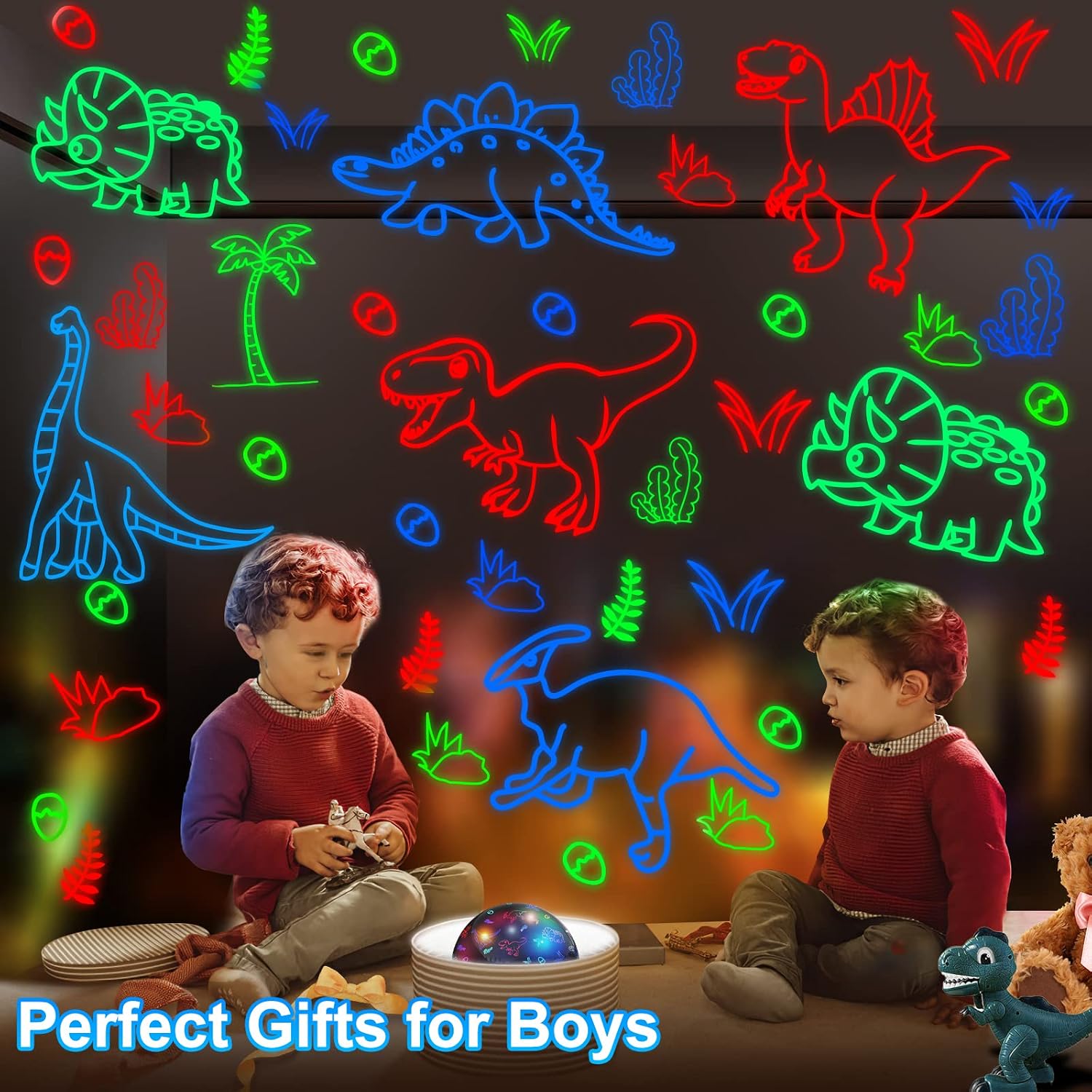Yachance Dinosaur Night Light Projector for Kids with Timer&Remote.Dinosaur Gifts for 1-12 Year Boy.Dinosaur Toys for Kids 5-7 Year Old.Din…