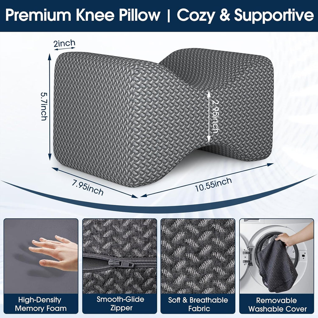 BlissTrends Memory Foam Knee Pillow, Knee Pillow for Side Sleepers, Leg Pillows for Sleeping Blood Circulation, Elevation Pillow for…