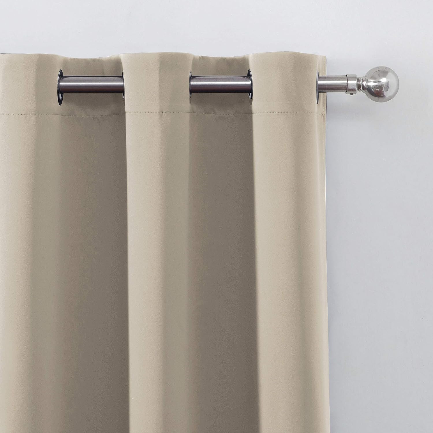 Lemomo Beige Thermal Blackout Curtains/52 x 95 Inch/Set of 2 Panels Room Darkening Curtains for Bedroom 95 Inch silver