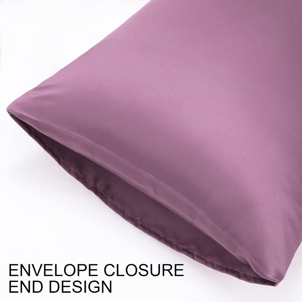 uxcell 2 Pack Silk Satin Pillowcase for Hair and Skin, Cool, Silky, Soft Breathable Pillow Cases Queen Size 20x30 Inch Sateen Pillowcase Ma…