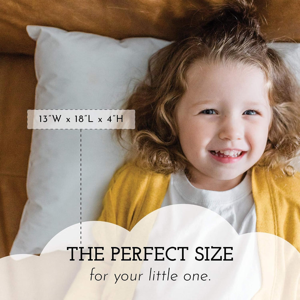 LittleSleepyHead Toddler Pillow 13x18 for Sleeping – Kids Pillow for Toddler Bed, Travel, Daycare & Preschool – Soft Hypoallergenic Cotton…