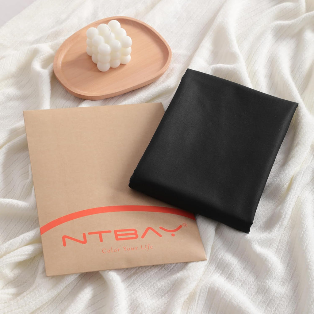 Ntbay Queen Cotton Pillowcases - Envelope Closure 20x30 Pillowcases Set of 2, Breathable and Soft Bed Pillow Cases, Black Cotton Black