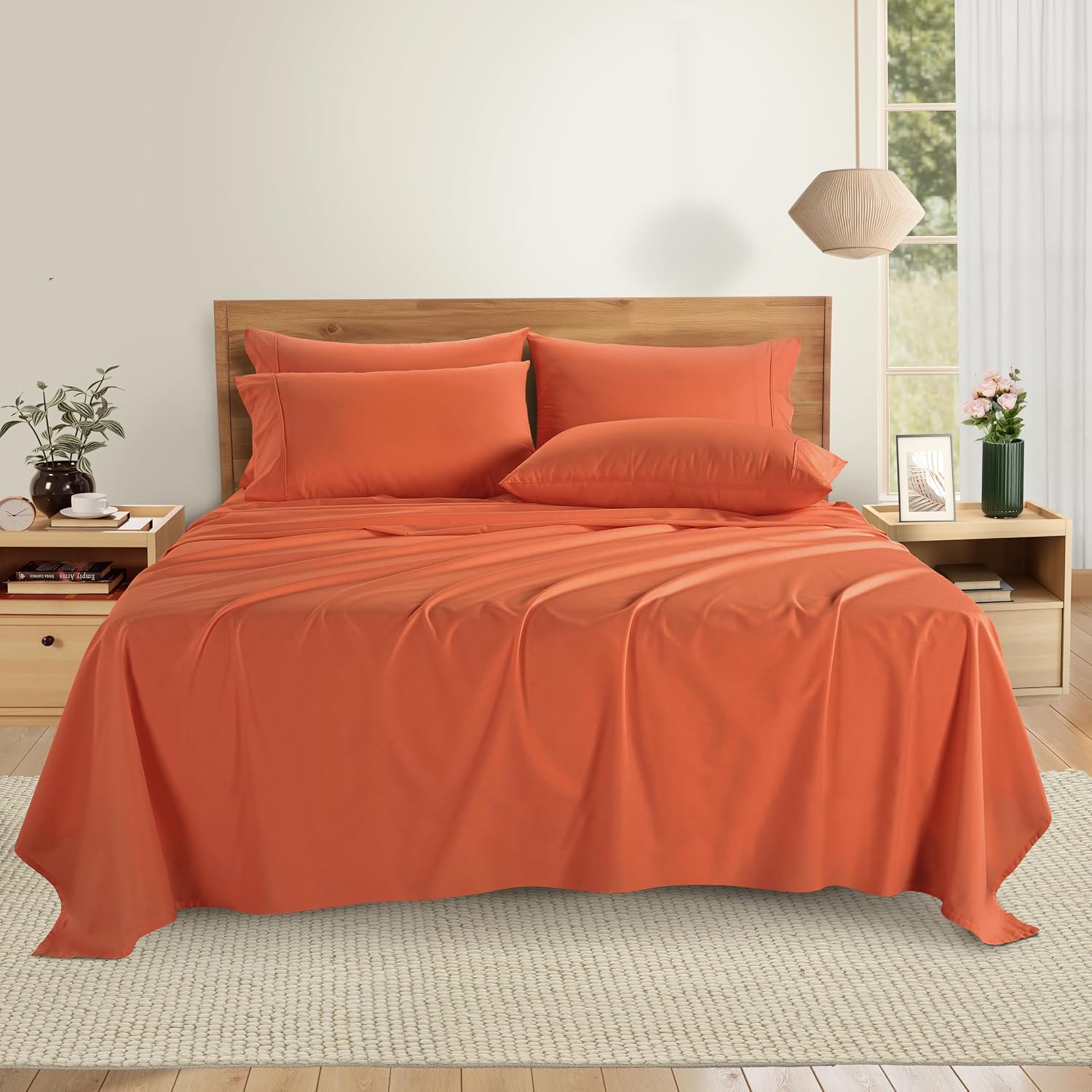 Casa Platino 100% Cotton Sheets Twin XL Size Set - 4 Pieces (1 Flat, 1 Fitted, 2 Pillowcases) - Soft, Breathable & Cooling Percale Bed…