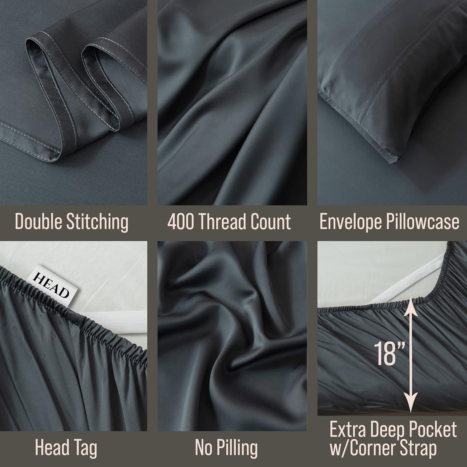 BELLA COTERIE 6 Piece Luxury Bamboo Viscose California King Size Sheet Set | 100% Organically Grown | Cooling for Hot Sleepers | 18" Deep…