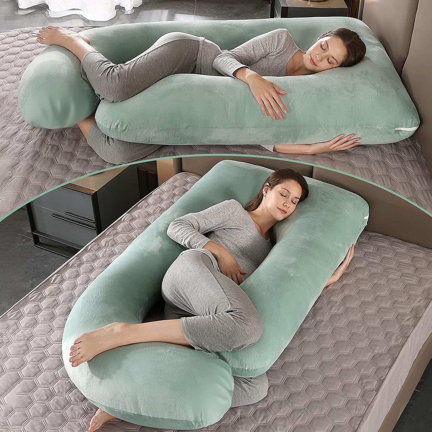 BATTOP Pregnancy Pillows for Sleeping, Full Body Maternity Pillow, Support for Back, HIPS, Legs, Belly for Pregnant Women, Pregnancy Pillow…
