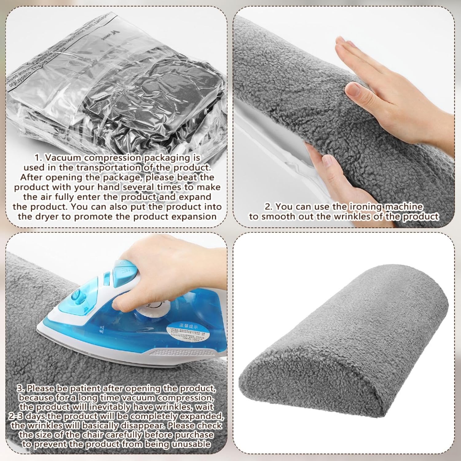 Wesiti Recliner Foot Pillow Cushion High Resilience Sherpa Memory Foam Bolster Sleeping Rest Multipurpose Half Roll Leg Pillow Suitable…