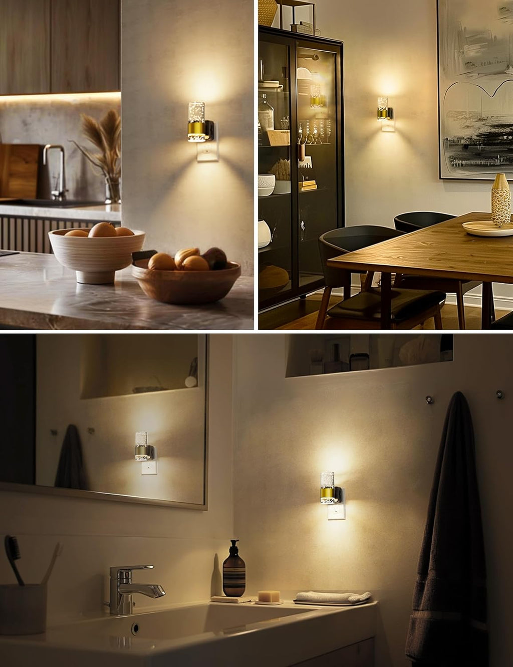 L LOHAS LED Night Light, Dimmable Night Lights Plug into Wall, 2 Pack Acrylic Nightlight with 0-100 LM Adjustable Brightness, 3000K Plug…