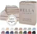 Bella Coterie 6 Piece Luxury Bamboo Viscose California King Size Sheet Set | 100% Organically Grown | Cooling for Hot Sleepers | 18" Deep…