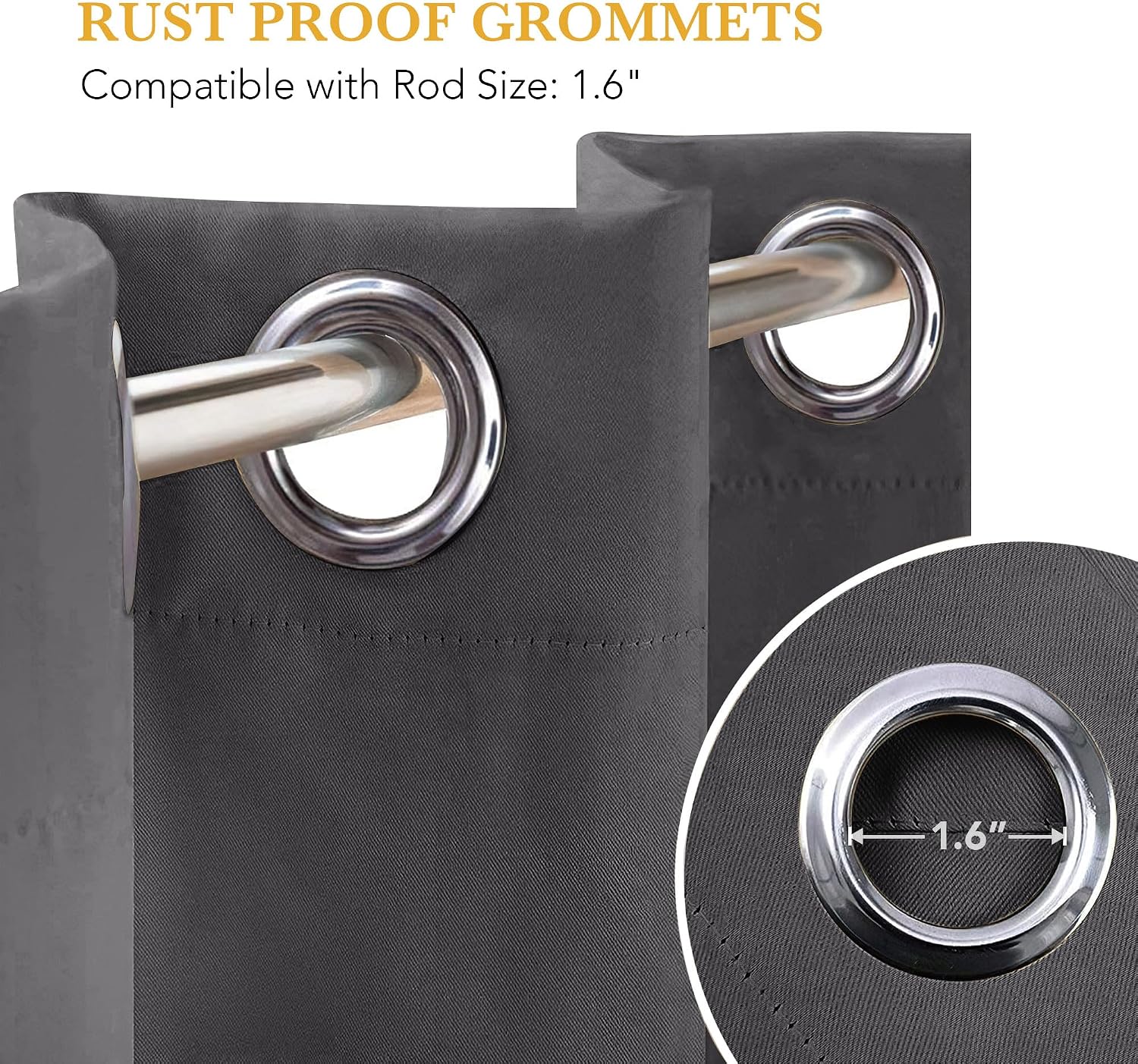 Rybhome RYB HOME Blackout Thermal Insulated Curtains, Portable Curtain for Sliding Glass Door/Storage/Space Room Divider, Large Window Trea…