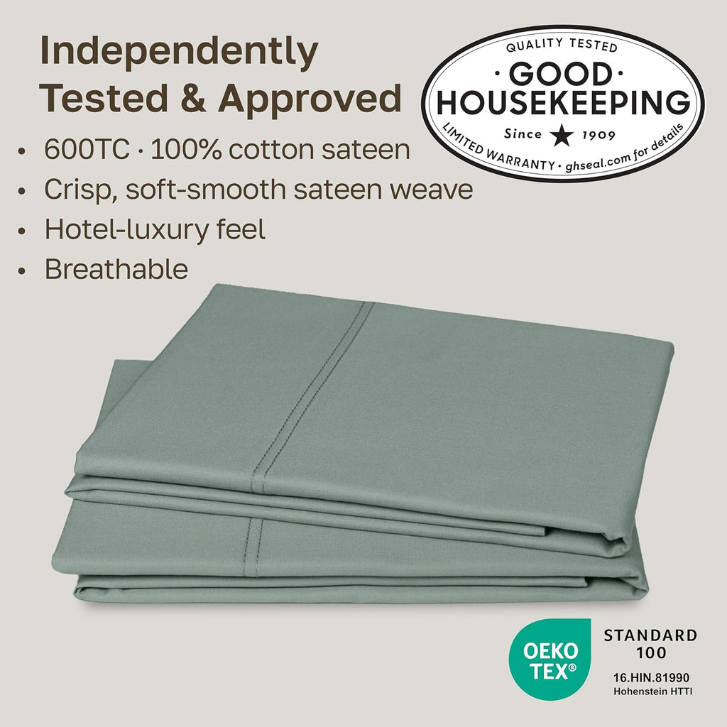 CaliforniaDesignDen CALIFORNIA DESIGN DEN Luxuriously Soft Hotel Quality 600 Thread Count, 100% Cotton Set of 2 Cases, Crisp & Cool King Pi…