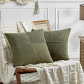 Fancy Homi 2 Packs Olive Green Euro Decorative Throw Pillow Covers 28x28 Inch Room Couch Bed, Rustic Farmhouse Boho Home Decor, Soft…