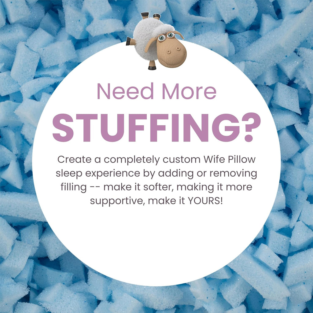 Home Wife Pillow - Cooling Shredded Memory Foam, 1 LBS Extra Bag of Stuffing, Ice Gel Infused Blended with Siliconized Fiberfill. Customize…