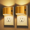 DORESshop LED Night Light[2 Pack], Golden Night Lights Plug into Wall, 3 Level Brightness Adjustable Plug in Night Light, Dusk to Dawn…
