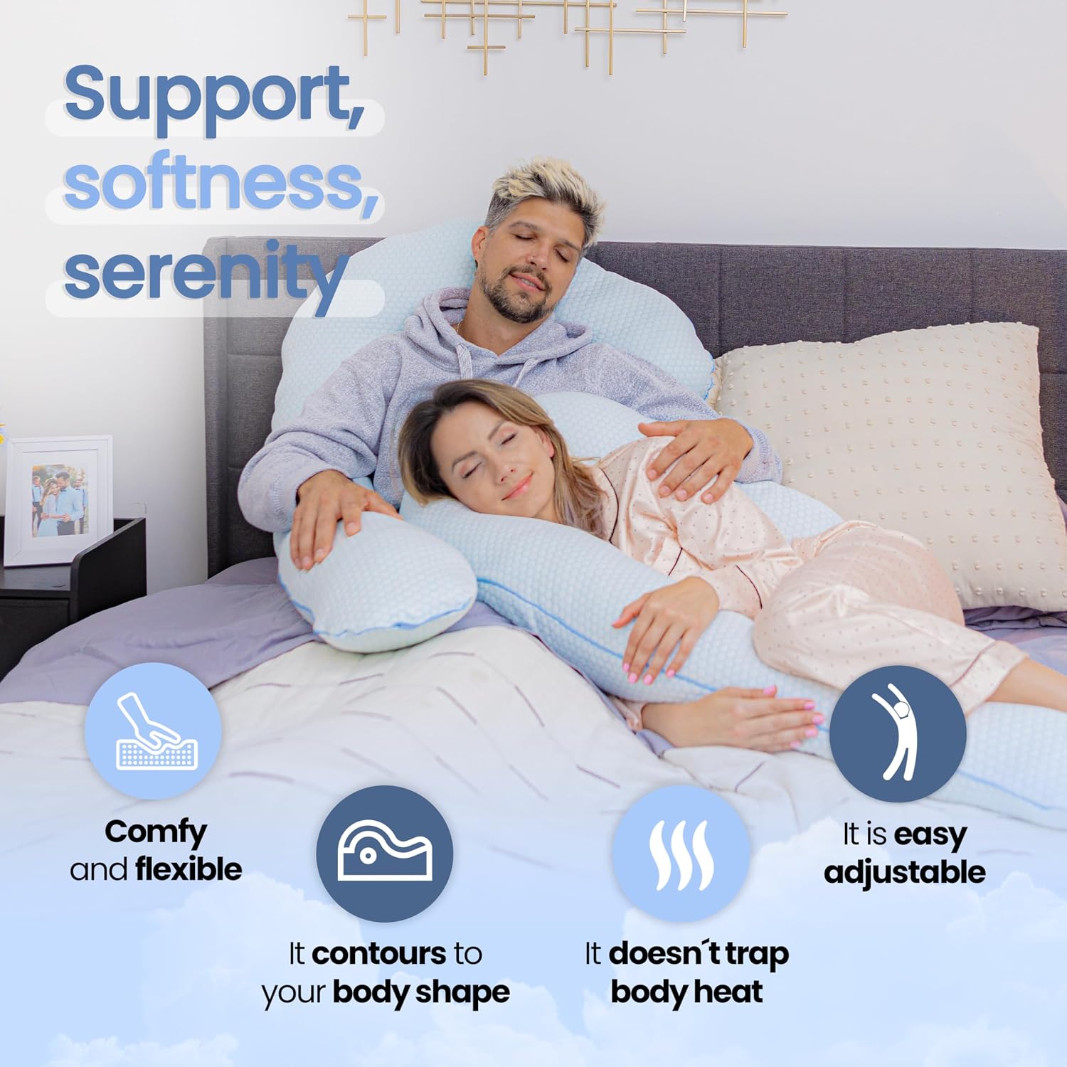 Contour Swan Body Pillow w/Pillowcase Cool XL - As Seen on TV