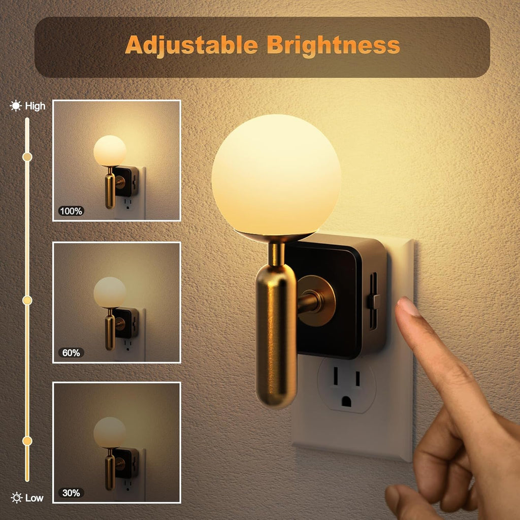 JandCase Night Light Plug in, Night Lights Plug into Wall, 3000K Soft Light LED NightLights, 0-100LM Dimmable Night Light, Built in Dusk…