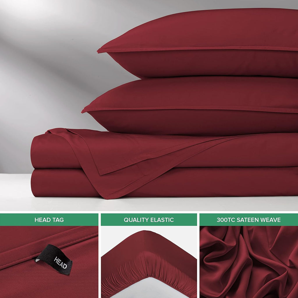PureBamboo Pure Bamboo King Sheets, Genuine 100% Organic Viscose Derived from Bamboo Bed Sheet Set, Luxuriously Soft & Cooling, Double Stit…