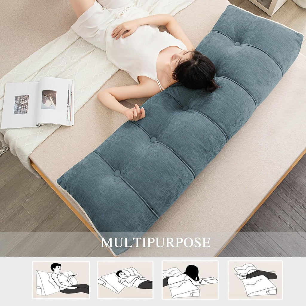 Foreate Headboard Pillow King, Chenille Triangular Wedge Pillow Headboard King Size, Reading Setting Backrest Daybed Pillows for Bed Sofa…