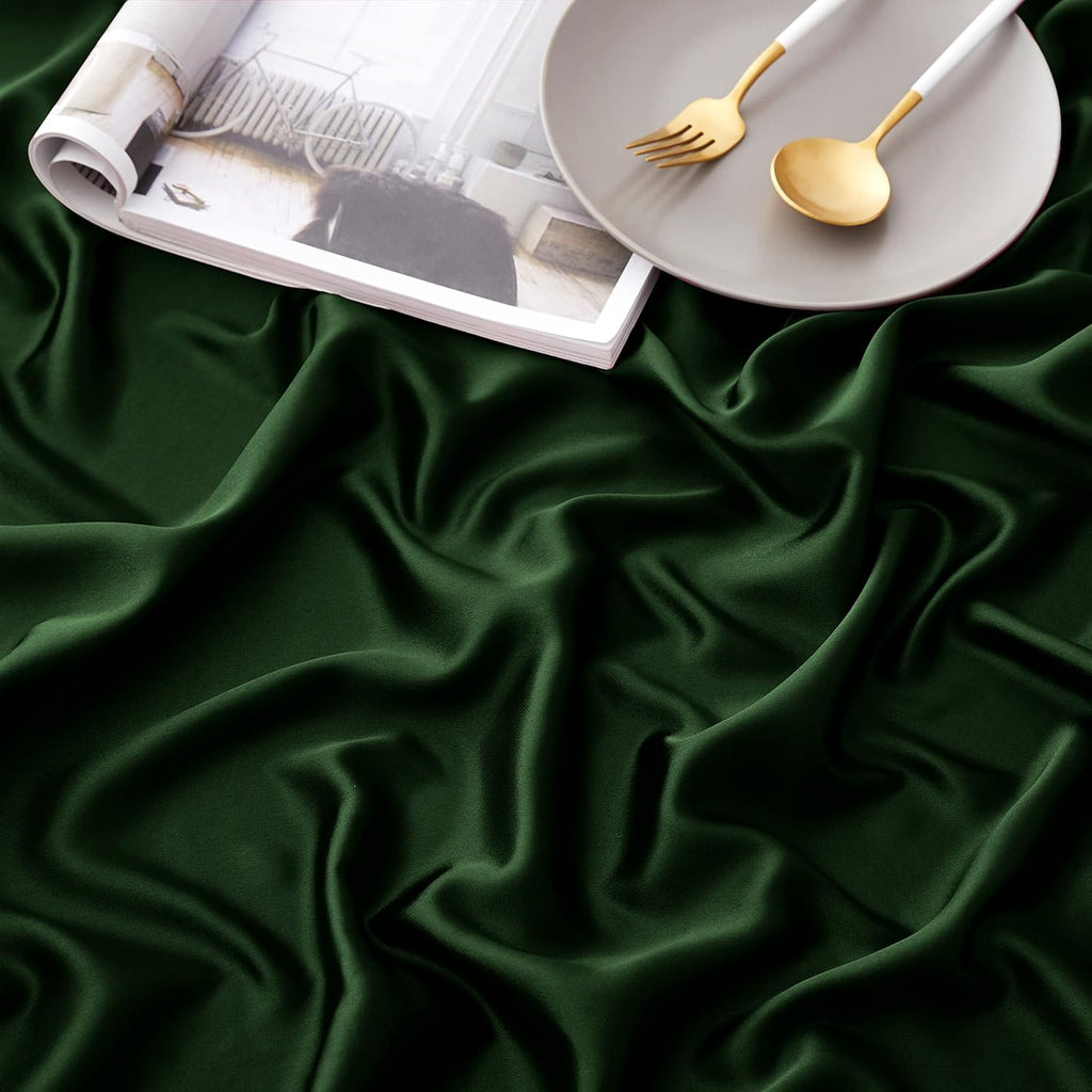 Horbaunal 6 Piece Satin Sheet Set Full Size Luxury Silky & Soft Emerald Green Satin Full Bed Sheet Set with 16" Deep Pocket, 1 Fitted Sheet…