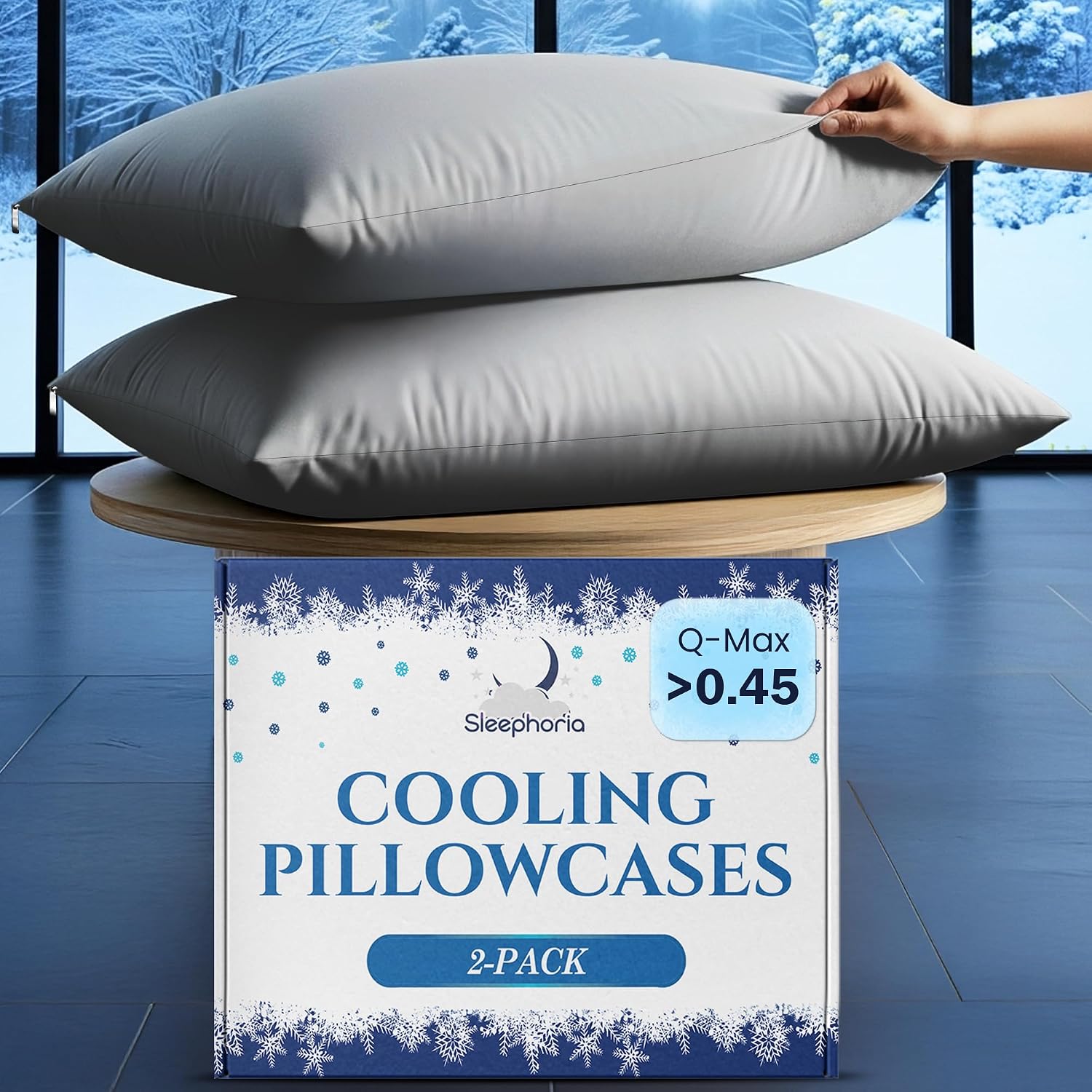 SLEEPHORIA Cooling Pillow Cases - BreezeWeave King Size Set of 2 Pillowcases for Hot Sleepers & Cool, Deep Rest - Cloud Soft, Silky…