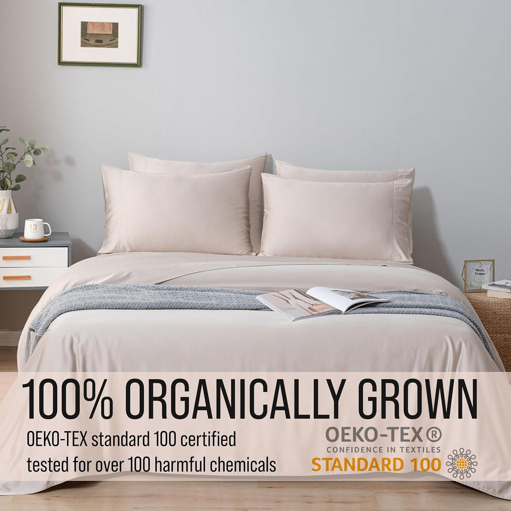 Bella Coterie 6 Piece Luxury Bamboo Viscose Queen Size Sheet Set | 100% Organically Grown | Cooling for Hot Sleepers | 18" Deep Pocket |…