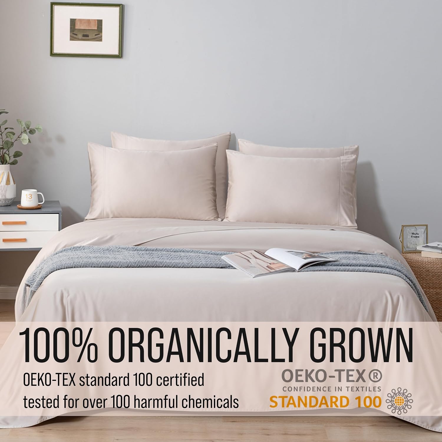 Bella Coterie 6 Piece Luxury Bamboo Viscose California King Size Sheet Set | 100% Organically Grown | Cooling for Hot Sleepers | 18" Deep…