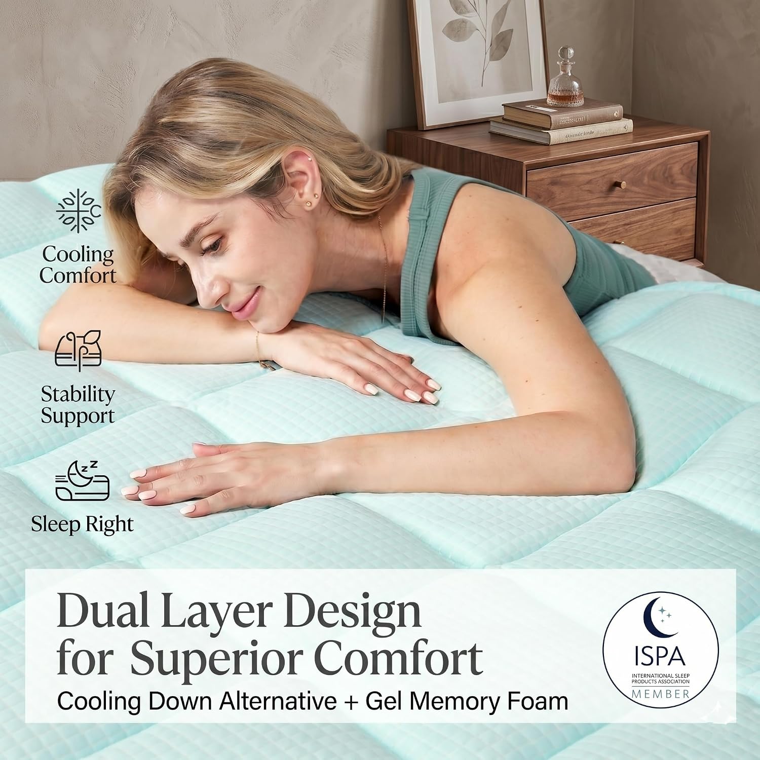Novilla Full 3 Inch Dual Layered Mattress Topper with 2 Inch Gel Memory Foam & 1 Inch Cooling Pillow Top Cover, Pressure Relieving Breathab…