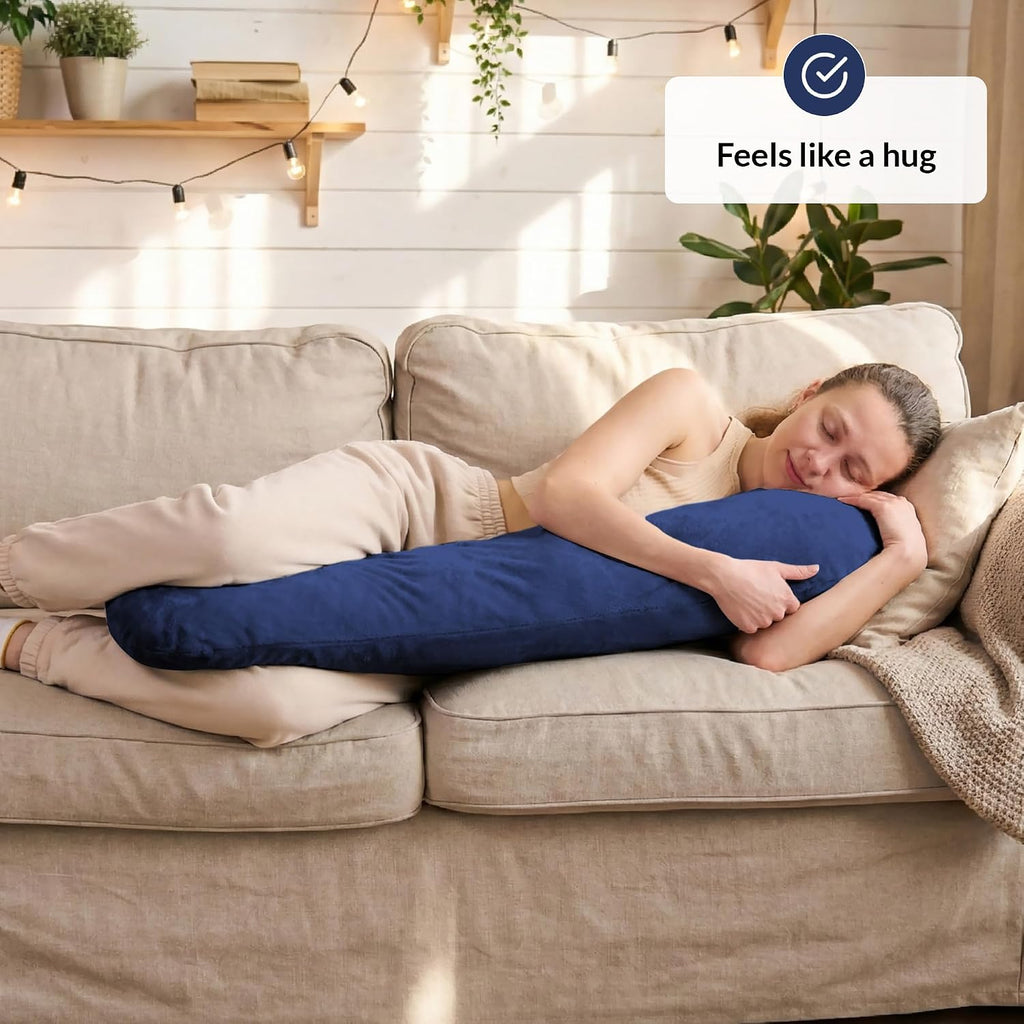 ODOXIA Weighted Pillow for Adults 6.5lbs (41" x 12") | Sleep Better & Feel Calm | Weighted Body Pillow for Stress Relief | Sleeping…