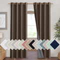 NICETOWN Coffee Vintage Linen 100% Blackout Curtains for Living Room, Thermal Insulated Curtains 90" Long, Noise Reducing Window…