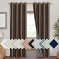NICETOWN Coffee Vintage Linen 100% Blackout Curtains for Living Room, Thermal Insulated Curtains 84“ Long, Noise Reducing Window…