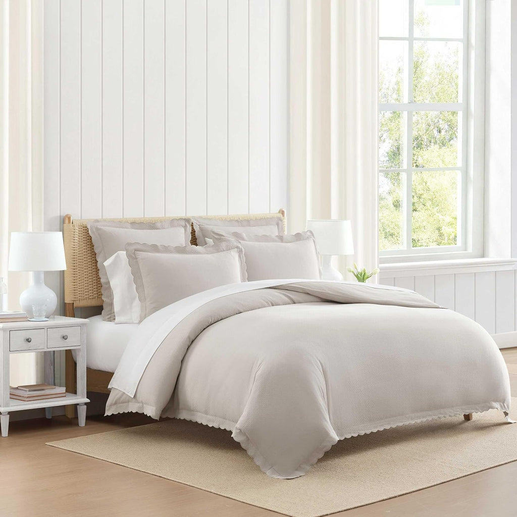 MarthaStewart Martha Stewart - King Duvet Cover Set, 100% Soft Cotton Blend Bedding, Corner Ties & Button Closure, 3 Piece Bed Set with Mat…