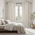 Topfinel Extra Wide Total Blackout 96 Inch Curtains 70 Inches Wide for Living Room 2 Panels Ivory Cream Linen Blackout Curtain for Large Wi…