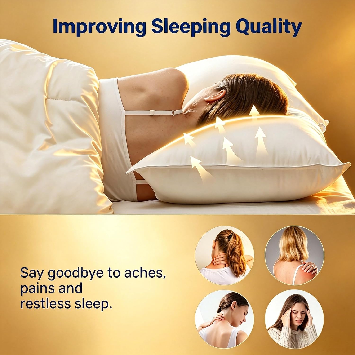 UNIKOME Ultra Soft Pillows Queen Size Set of 2 - Hotel Collection Luxury 100% Cotton Cover Down Alternative Bed Pillow, Fluffy Pillows…