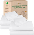 CaliforniaDesignDen California Design Den Pack of 2 Percale Sheets King Size Set - 100% Organic Cotton, Deep Pocket King Sheets Sets, Crisp…