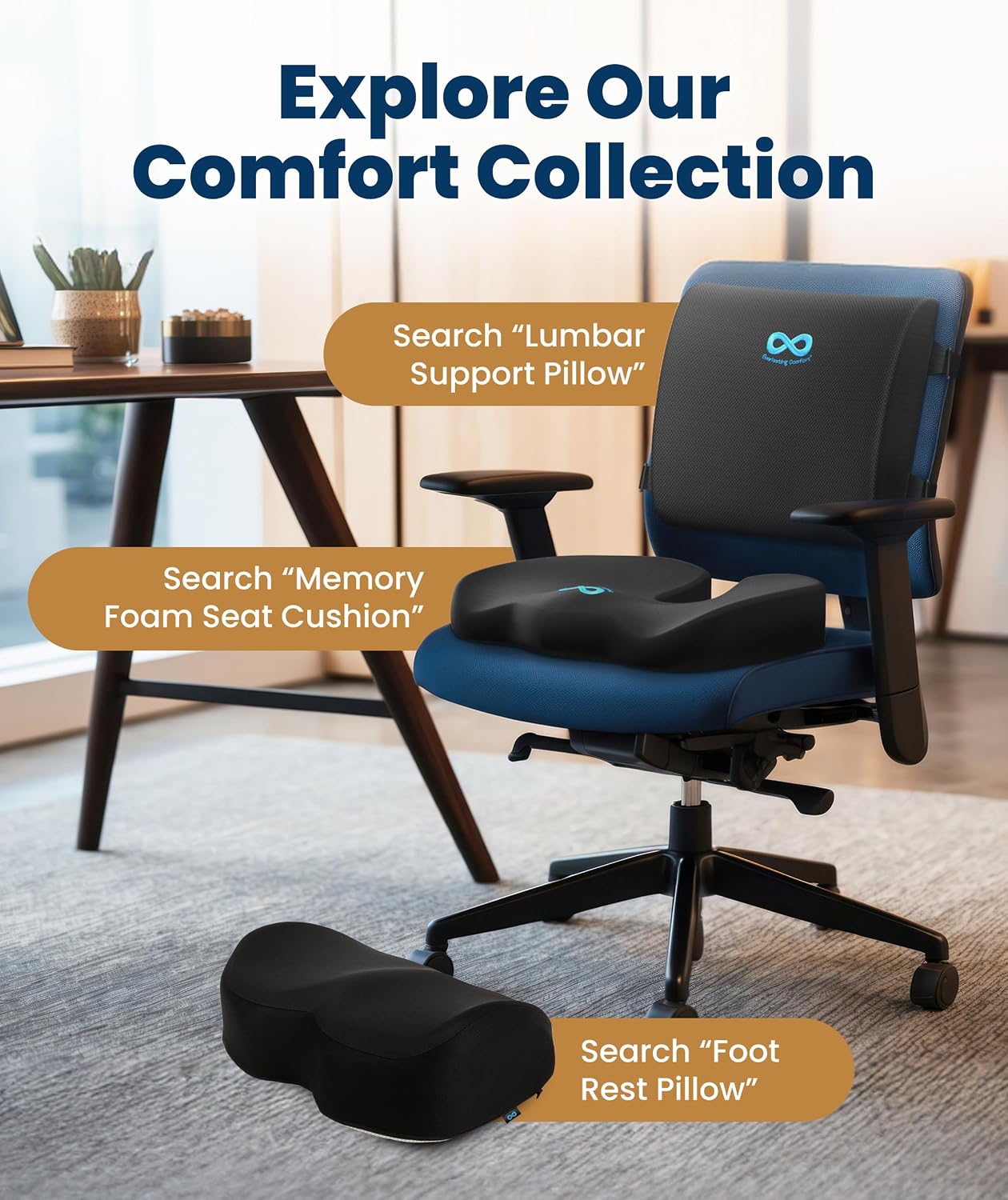 EverlastingComfort Everlasting Comfort The Original Lumbar Support Pillow for Office Chair - Improves Posture, Promotes Back - Superior Bac…